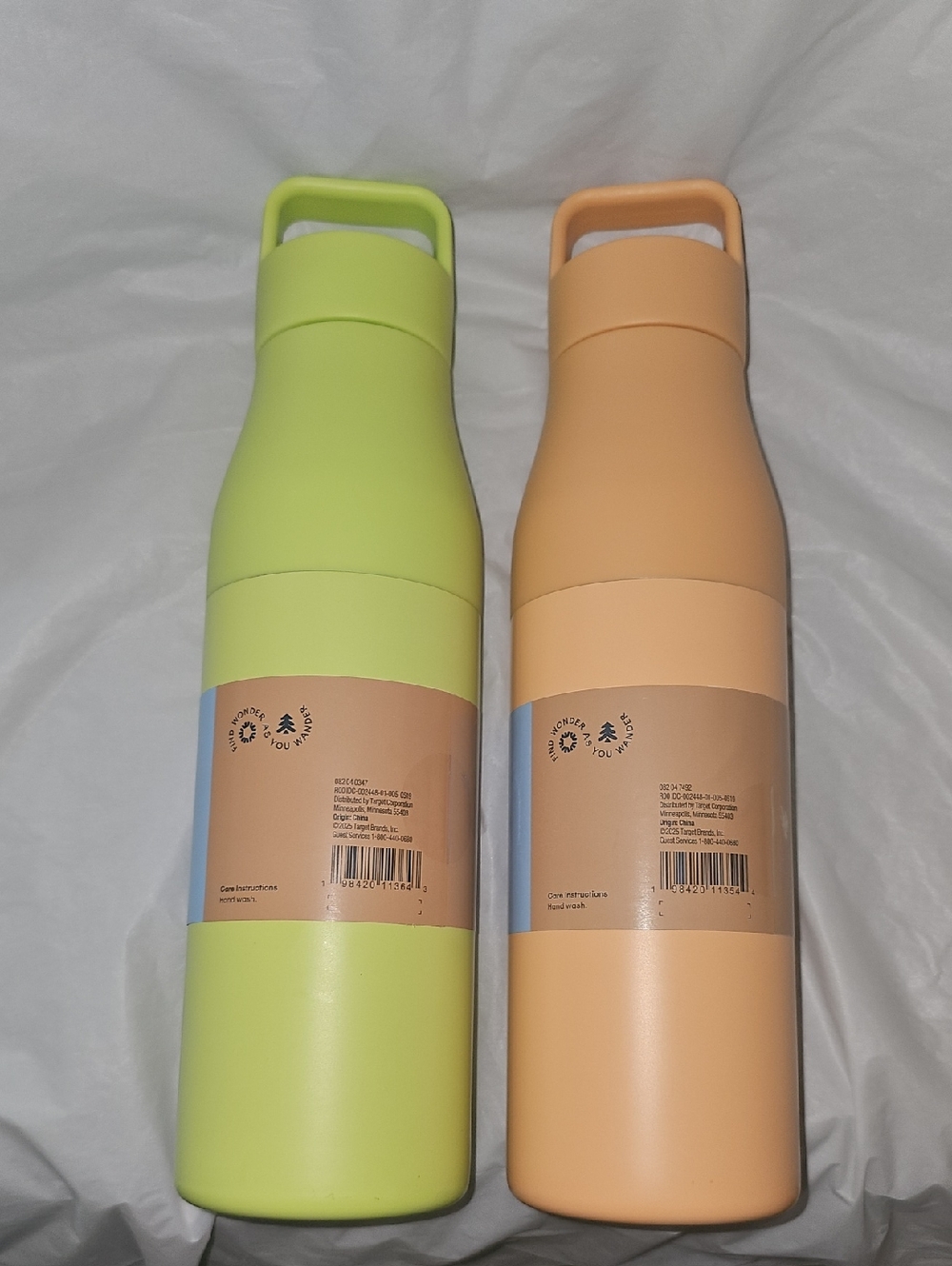 Embark 24 oz Water Bottle - Yellow/Green & Light Orange Screw-Top Lot of 2, New - Picture 3 of 15